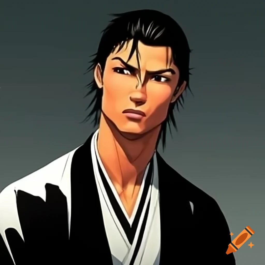 Cristiano Ronaldo illustrated in bleach anime style