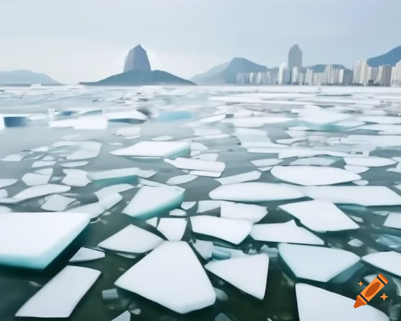 Ice-covered Rio de Janeiro landscape