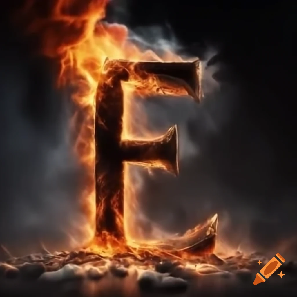 Letter I engulfed in flames