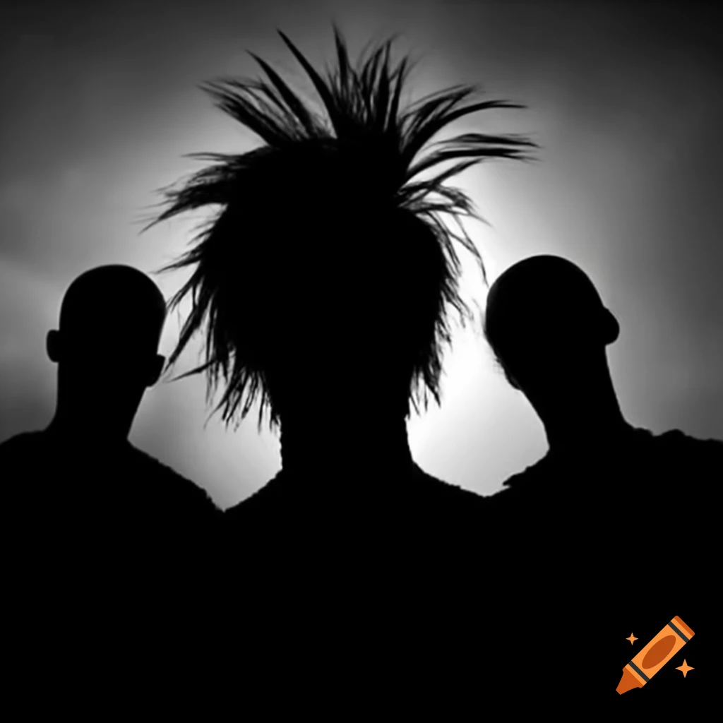 Silhouette of punk character