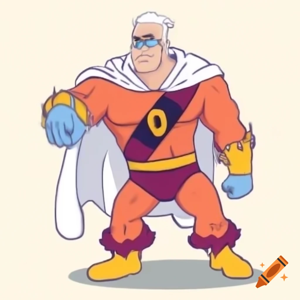 Electricity themed superhero Dr. Thunder in burgundy costume