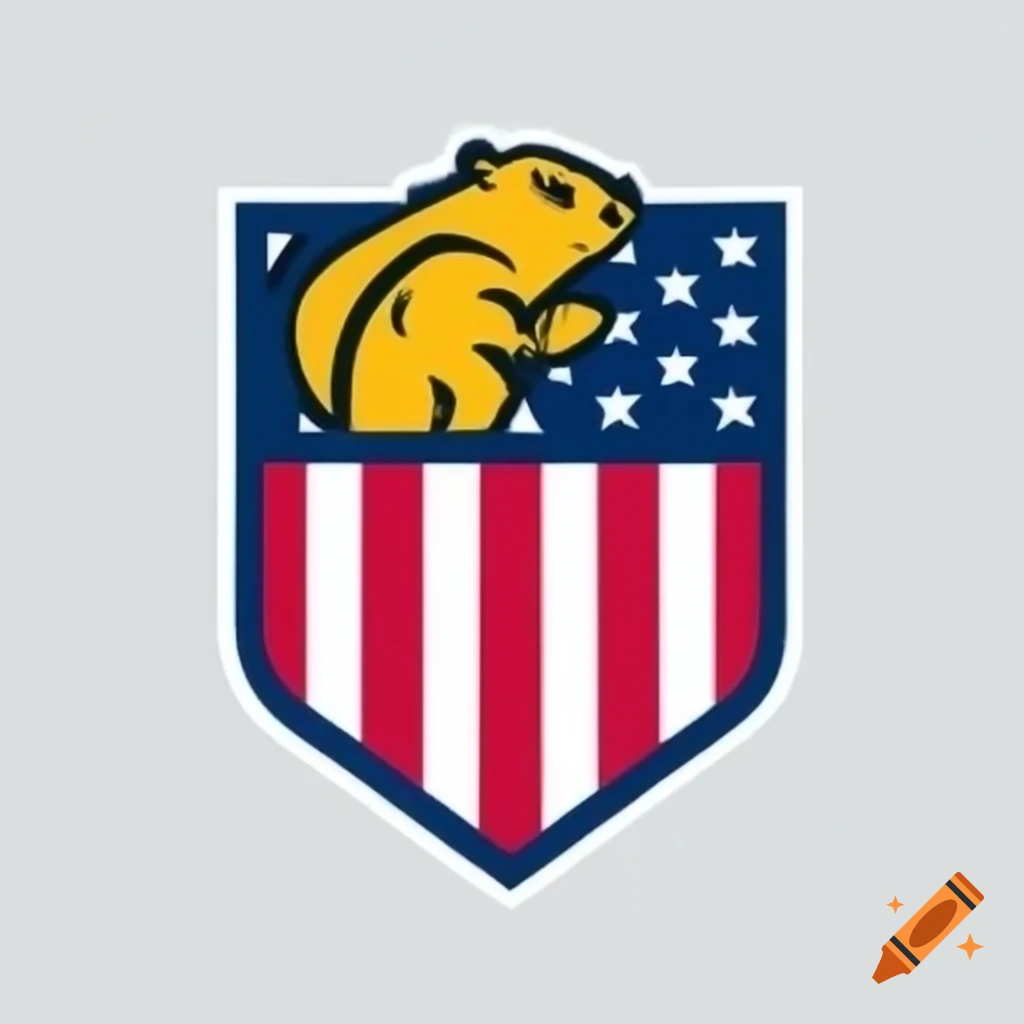 American football logo featuring marmot and United States design