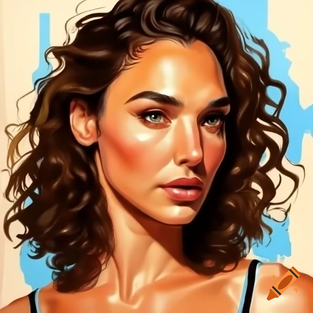 Gal Gadot with curly hair