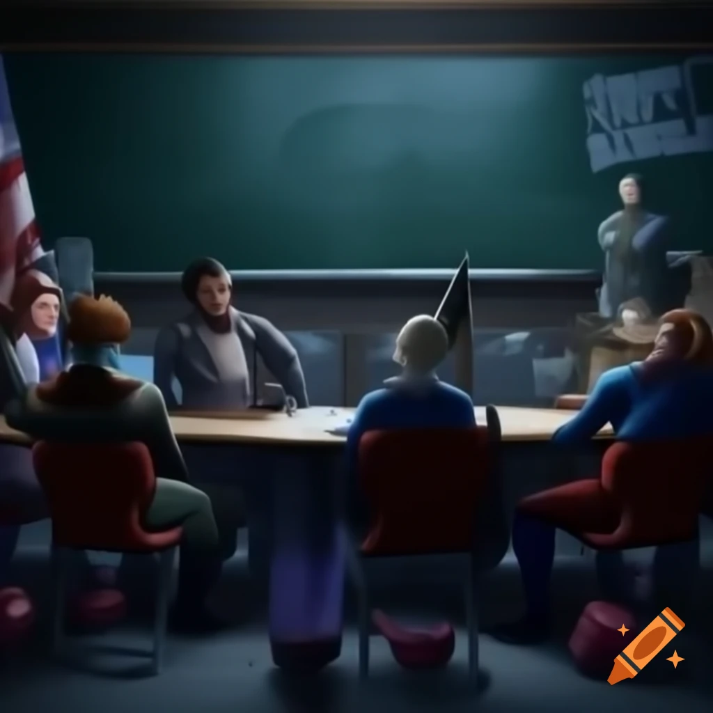 Futuristic city featuring superheroes called 'The Organo-Democrats'