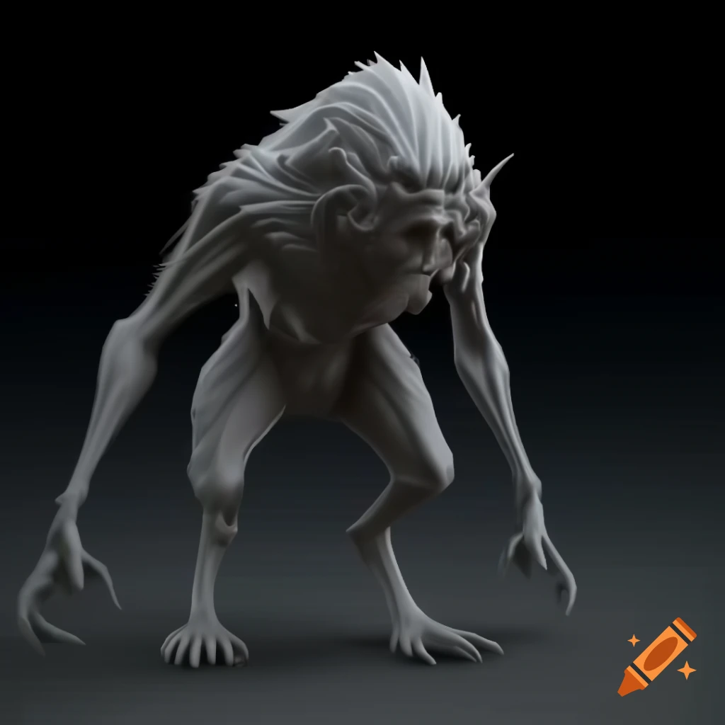 3D model of a furry monster from Dark Souls