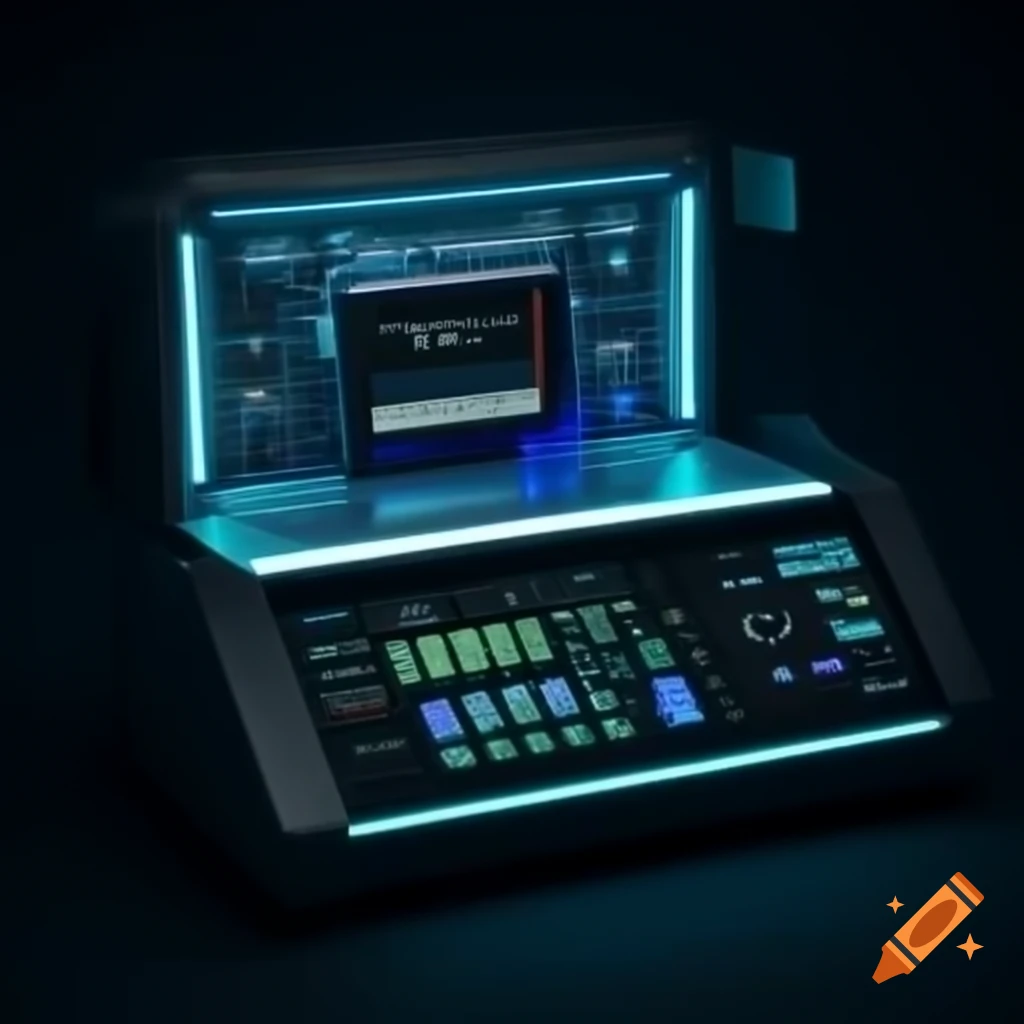 Compact industrial console with touchscreen display for AI processing