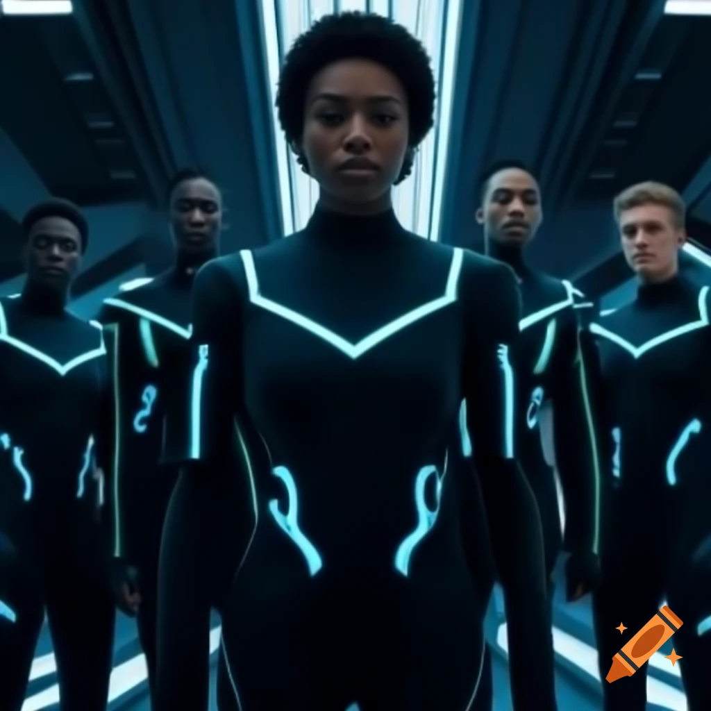 Team portrayed in Tron Legacy style with neon lights and futuristic themes