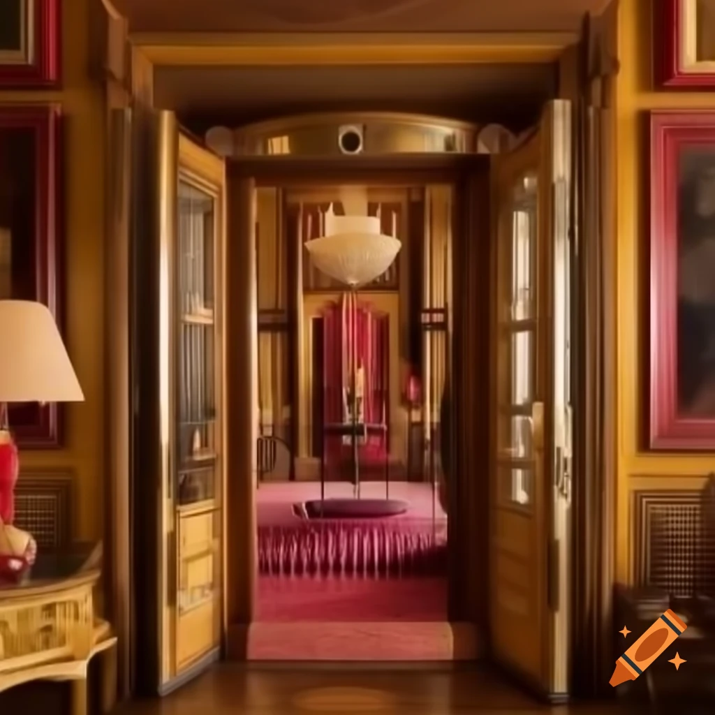 Interior of mansion decorated for autumn