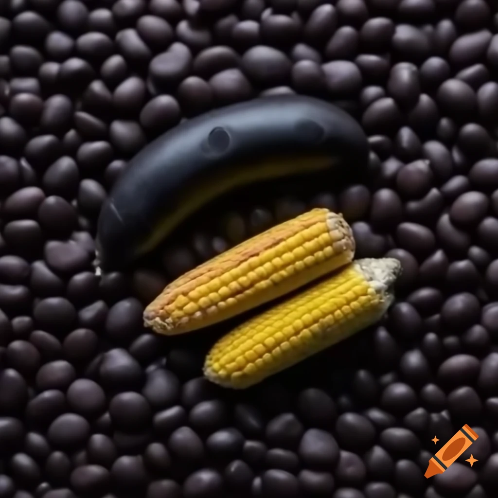 Black bean with pencil and yellow corndog