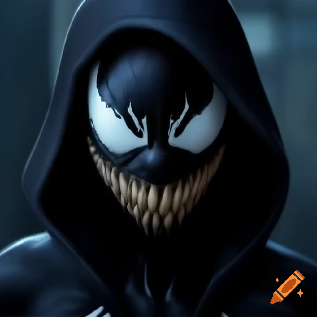 Black woman with Venom symbiote transformation