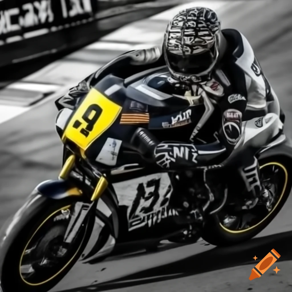 Old school motorcycle racing tattoo design