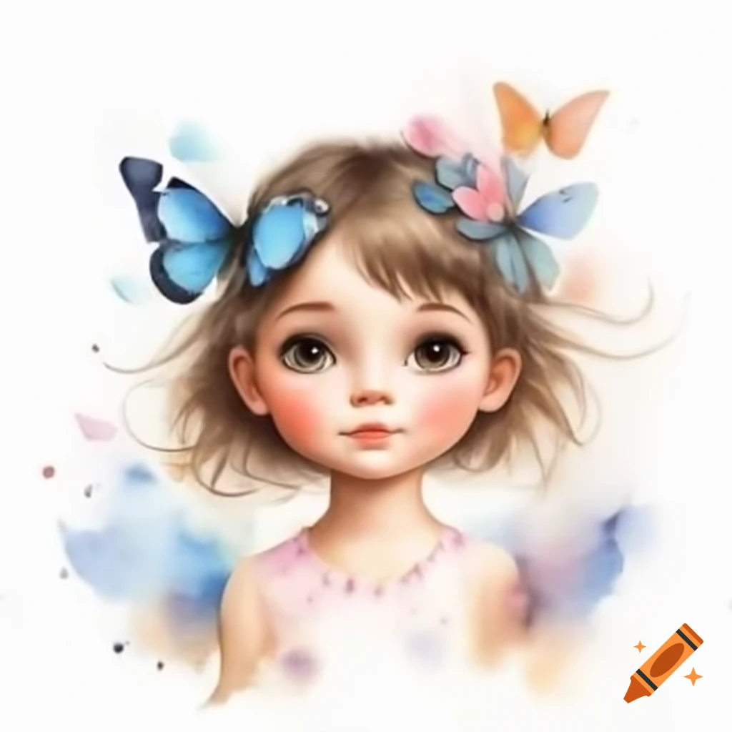 Girl interacting with butterfly