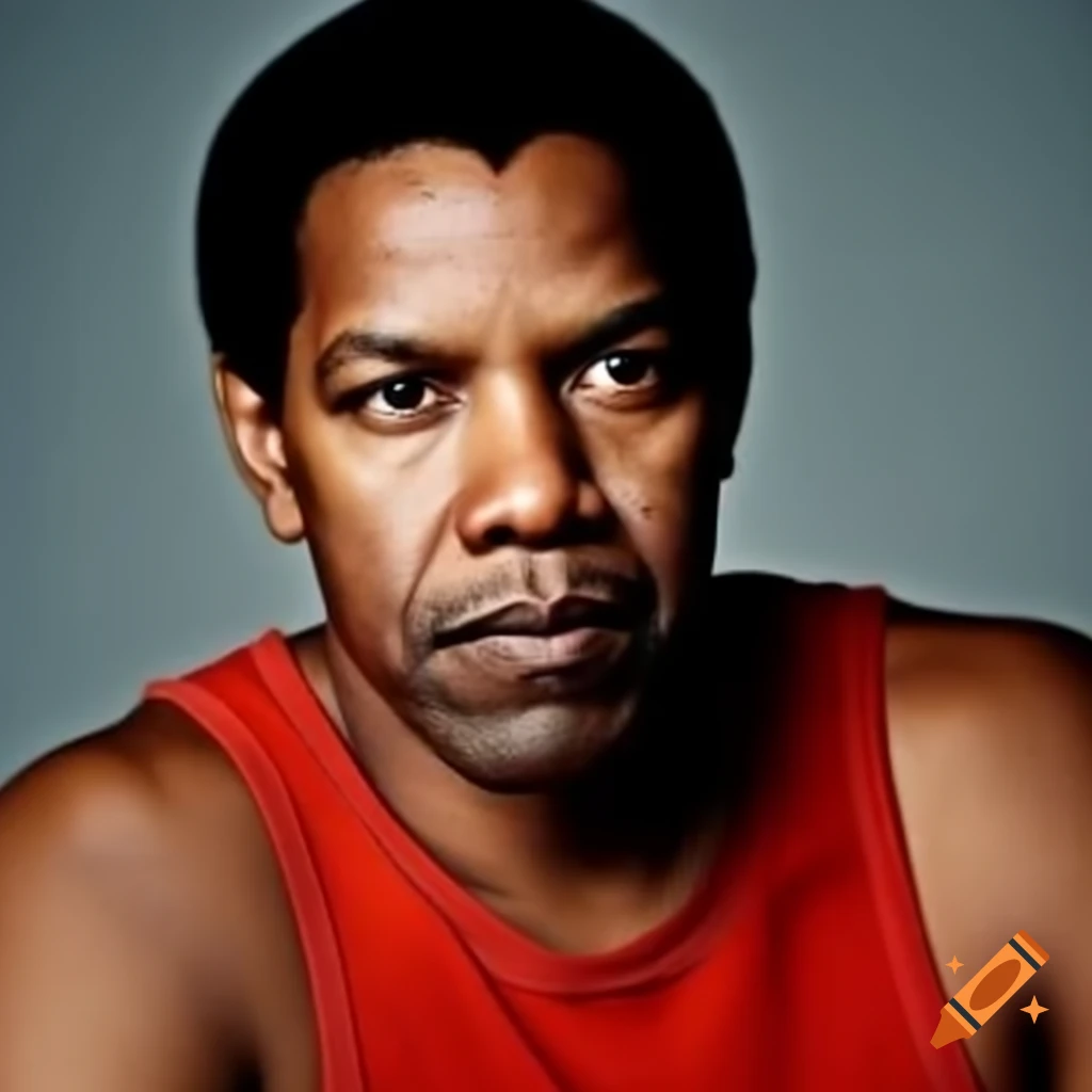 Denzel Washington in red tank top