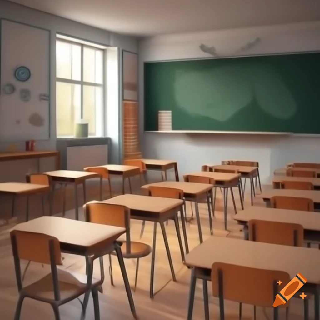 3D illustration of primary school student showing class blackboard
