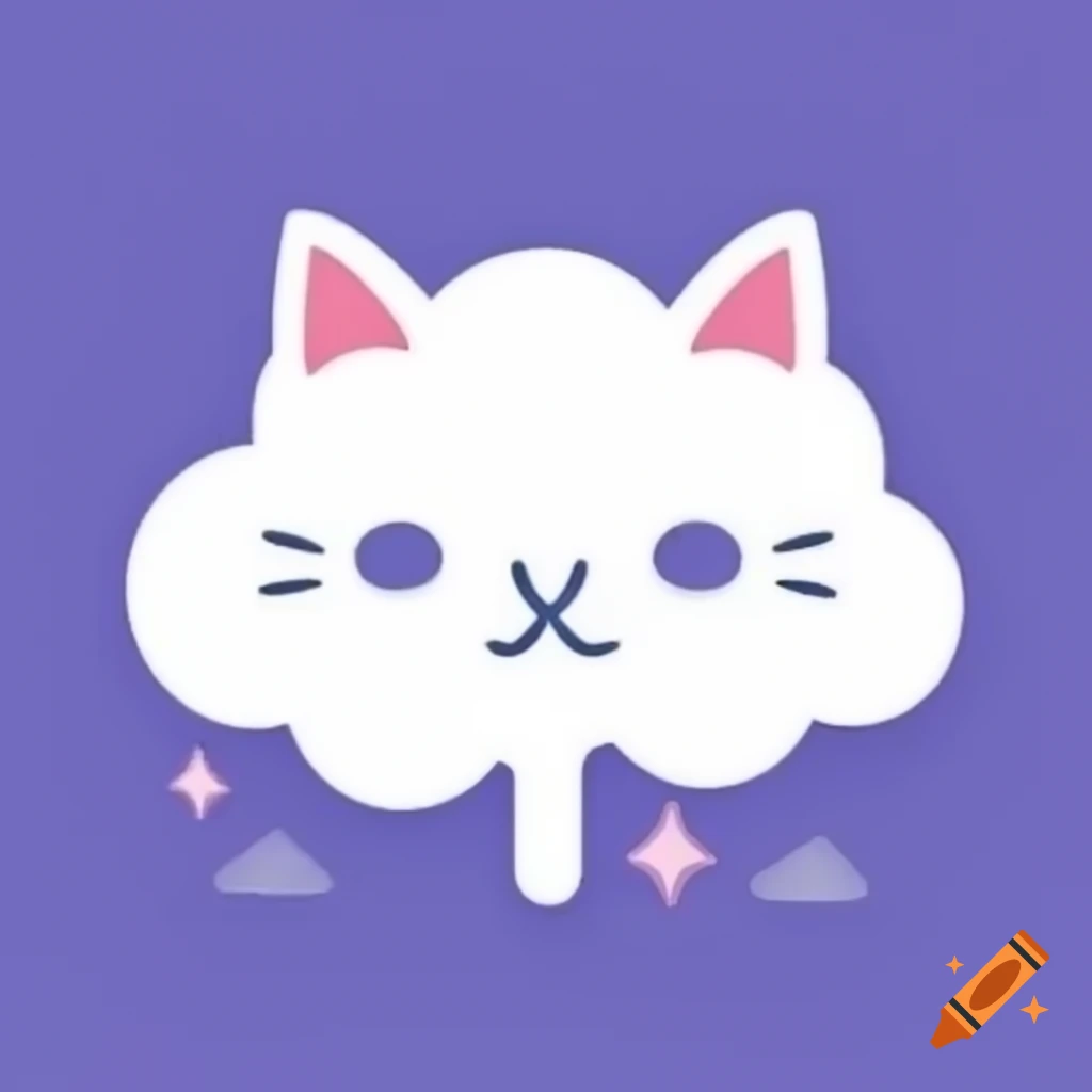 Cottagecore logo featuring cat and cloud elements