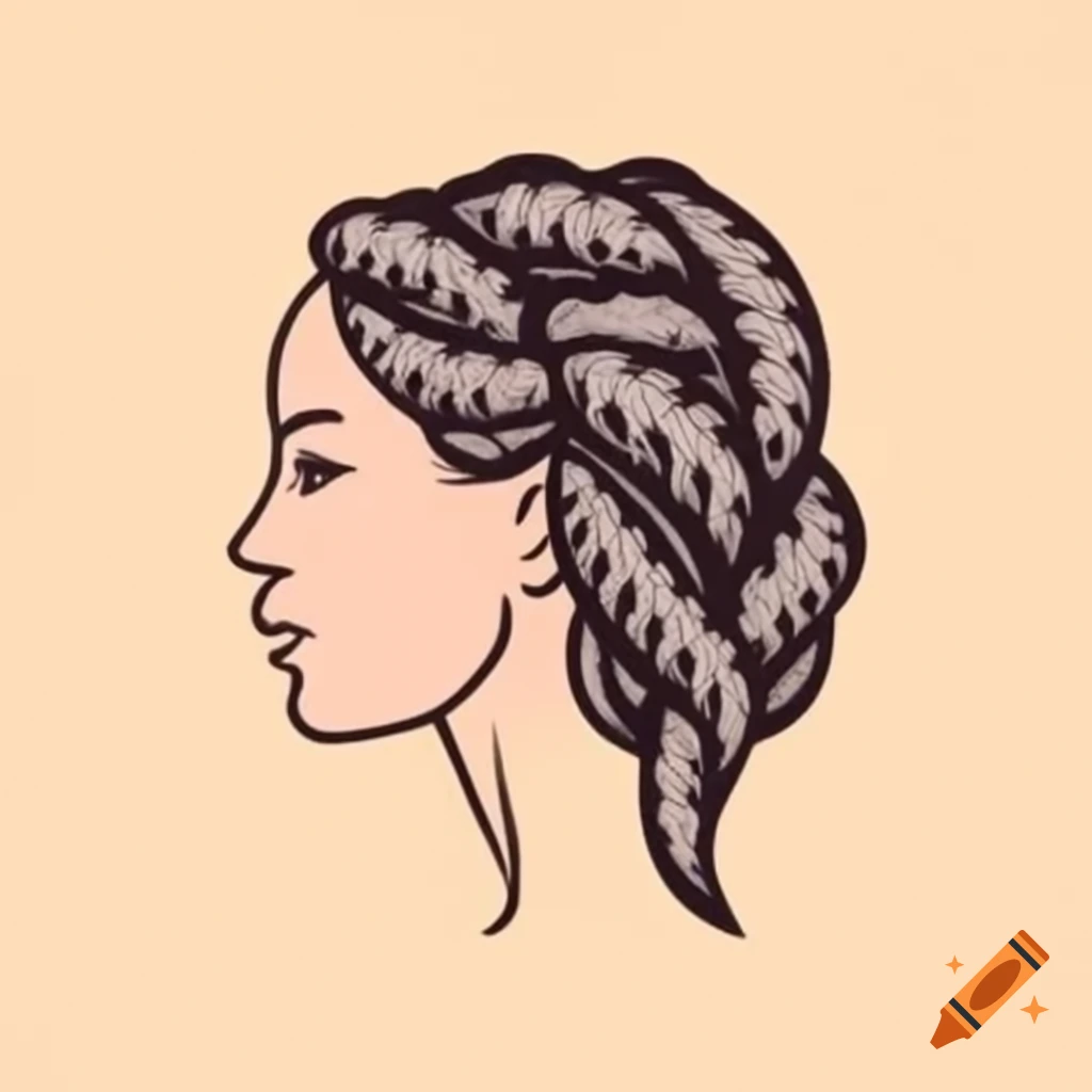 Profile view of hair braid hairstyle
