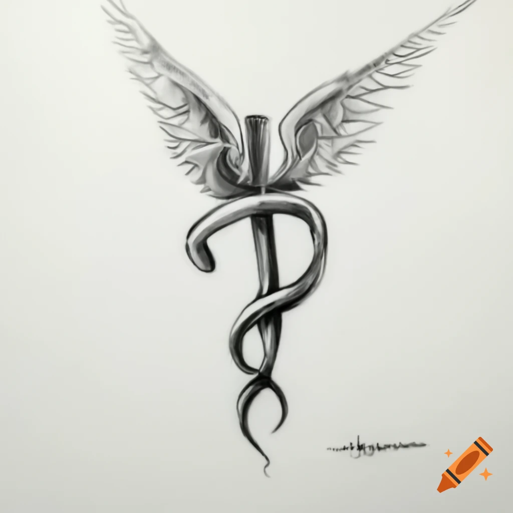 Sketch of runic symbol representing life