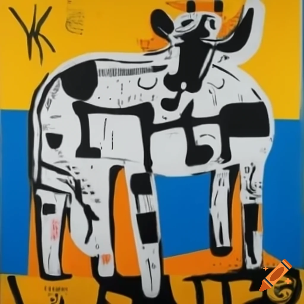 Winter animals artwork by Jean-Michel Basquiat