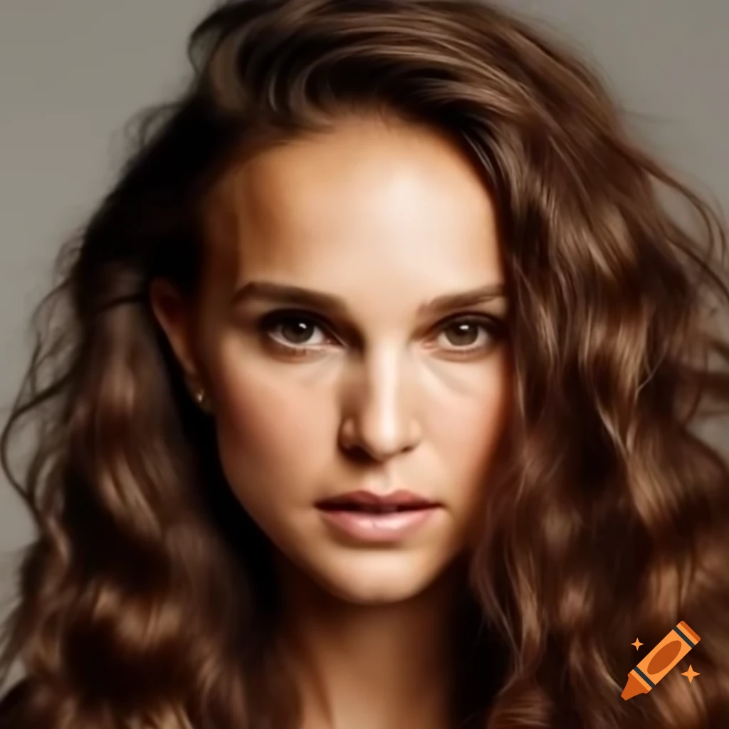 Natalie Portman with long curly hair