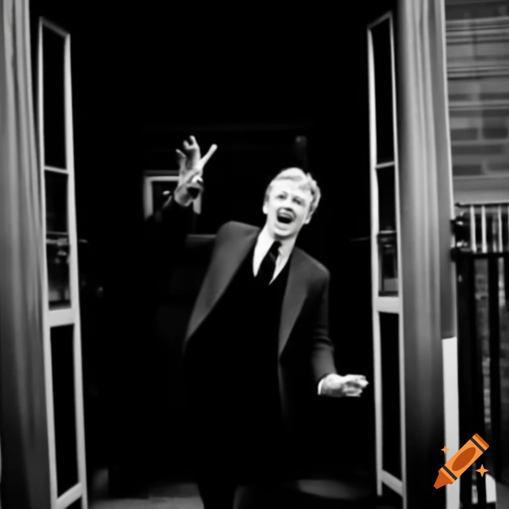 Celebrity Gary Busey making a dramatic entrance