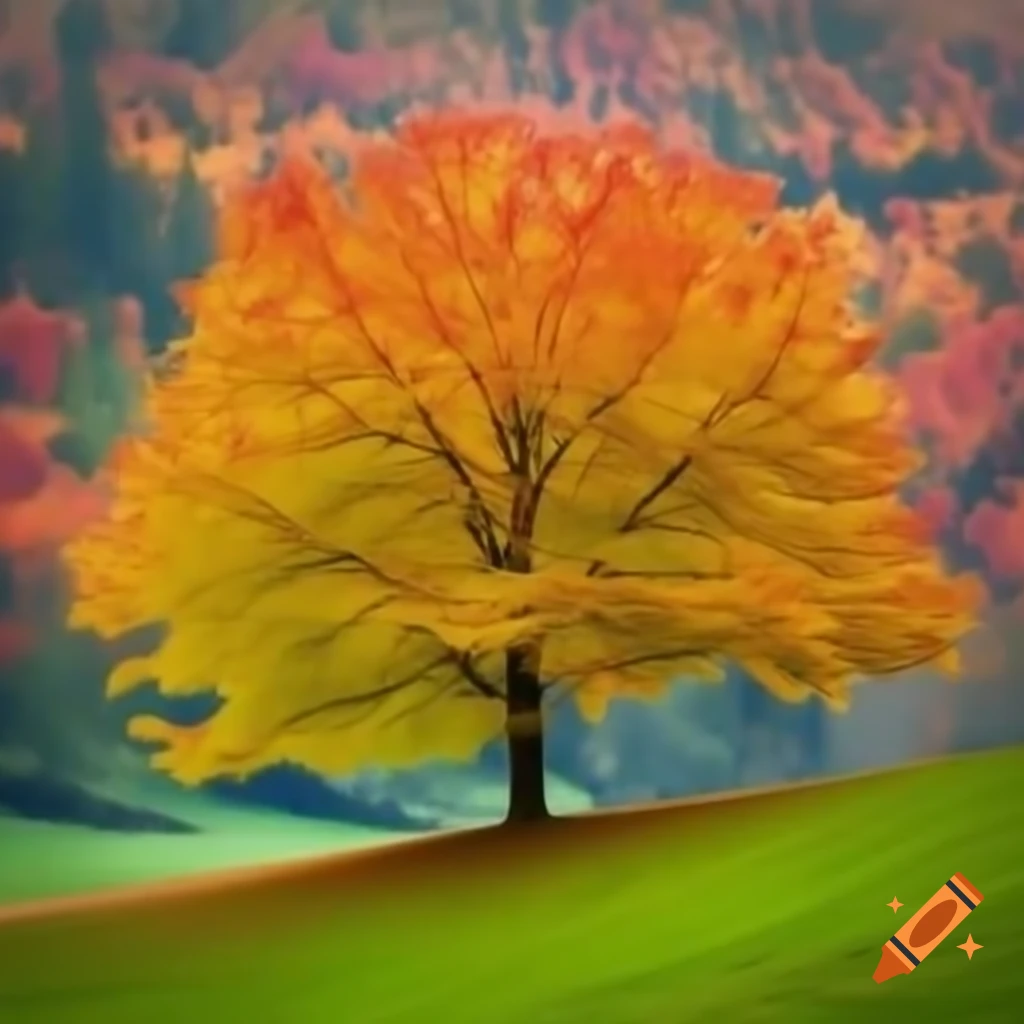 Single maple tree with a small crown