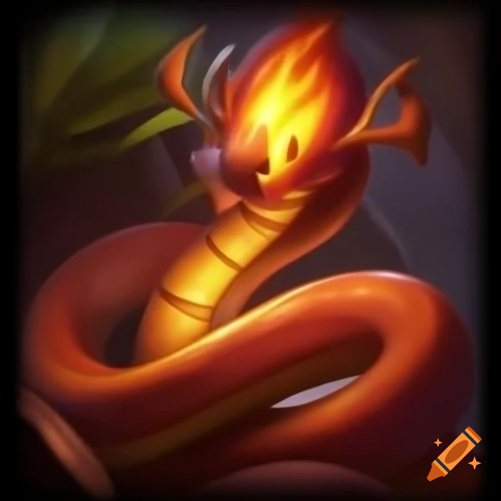 Elemental fire snake artwork inspired by Hearthstone