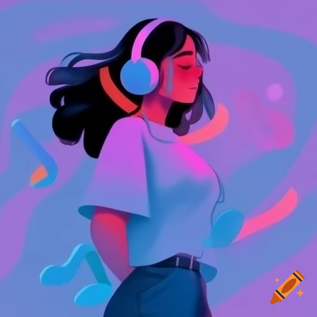 Woman enjoying music with over-ear headphones, relaxed expression, eyes closed
