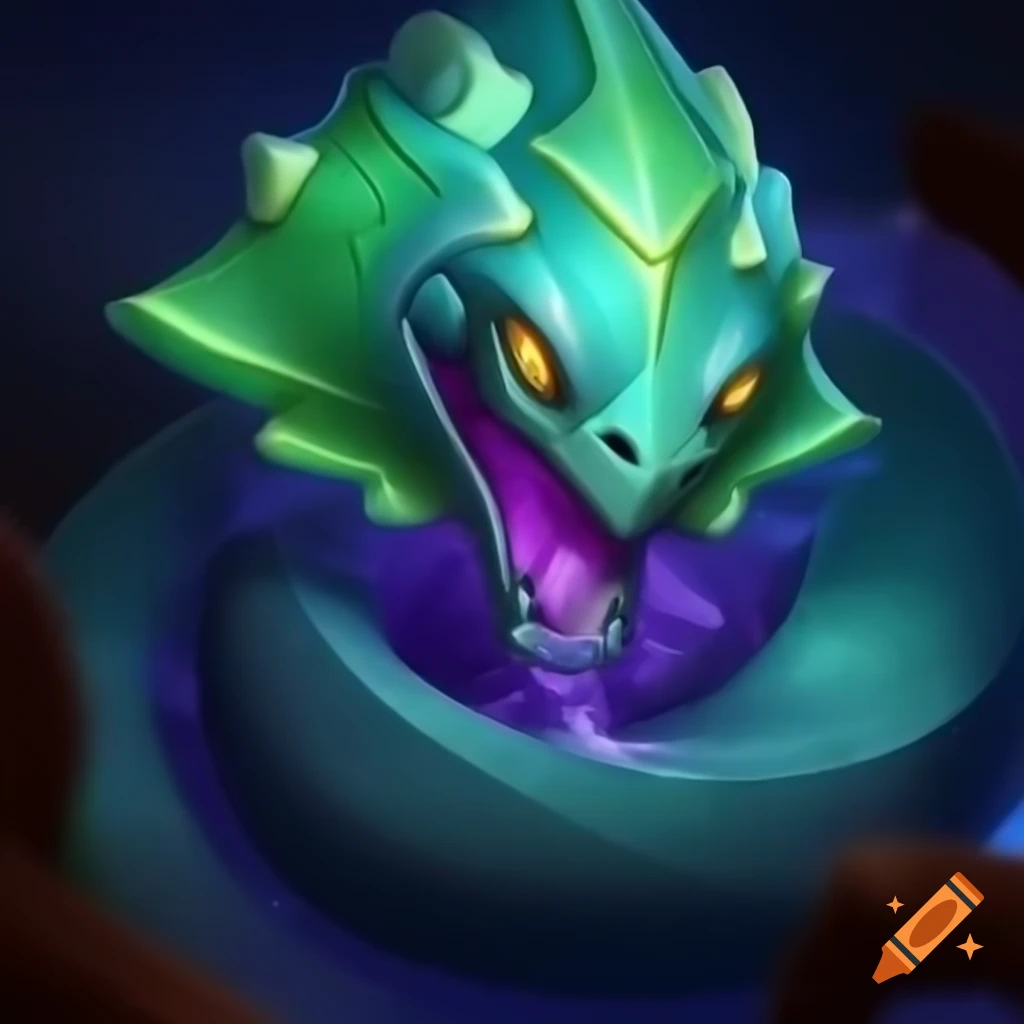 Epic Hearthstone art featuring an elemental water snake