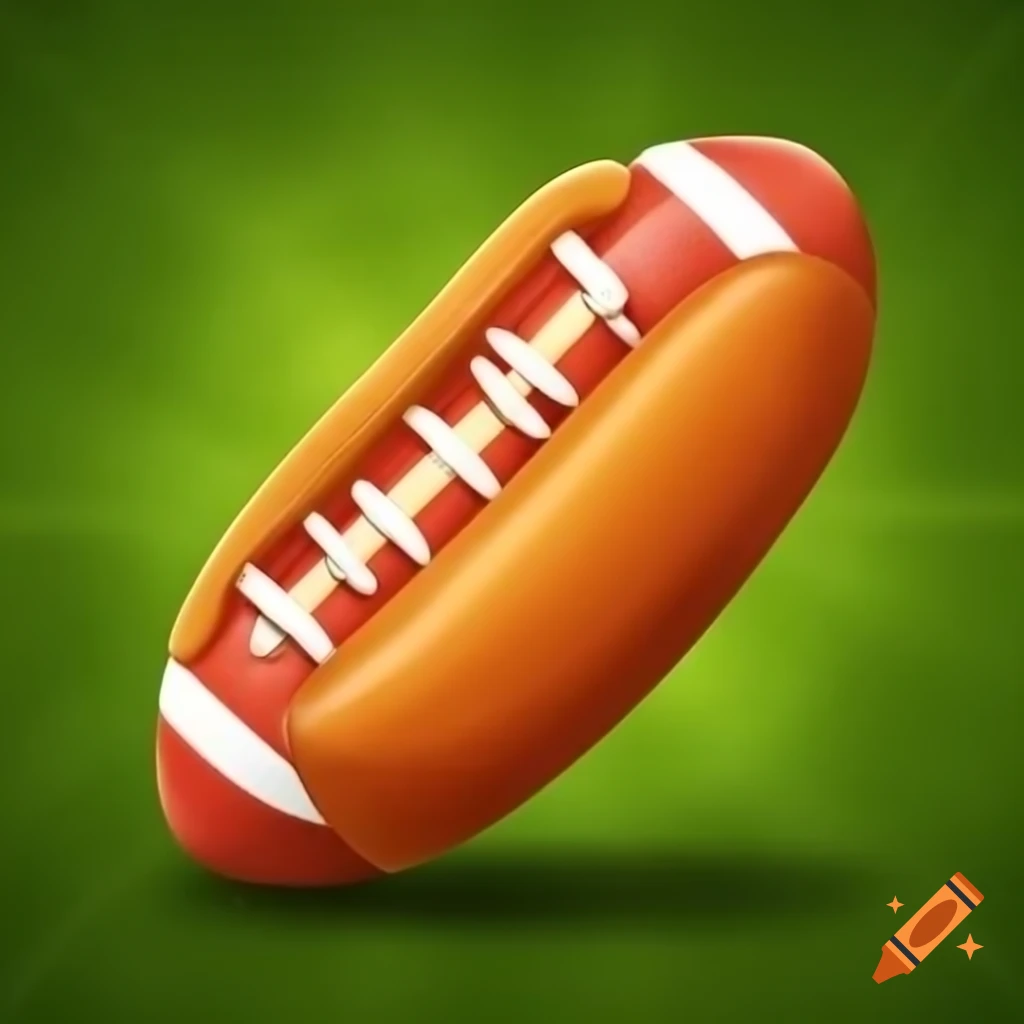 Football designed as a hotdog, playful and creative