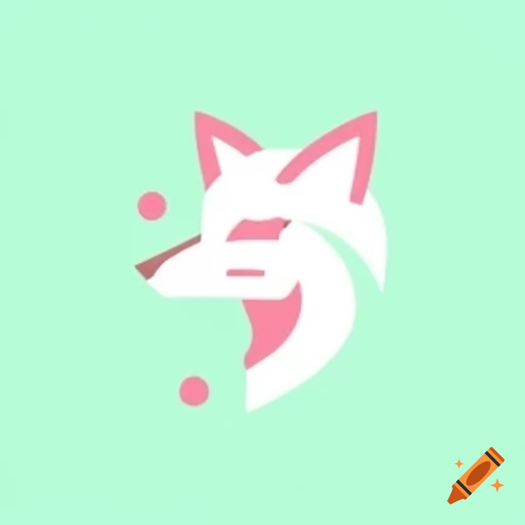 Minimalistic esports logo featuring stylized fox with pastel colors and modern design