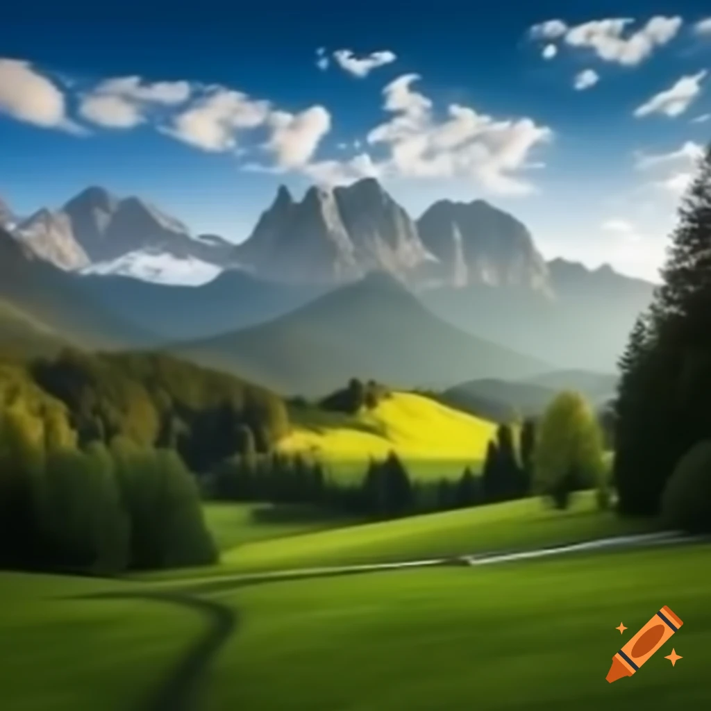 Idyllic landscape with extensive meadows, forests, and endangered species
