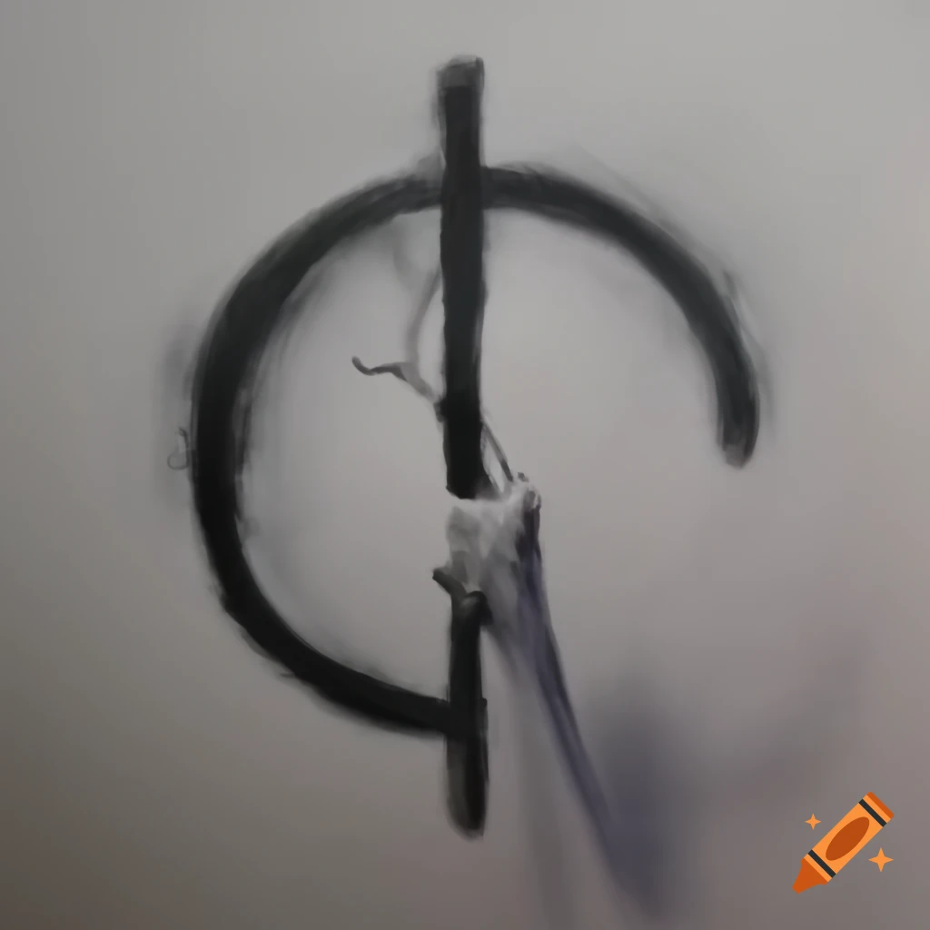 Sketch of a runic symbol symbolizing life and death