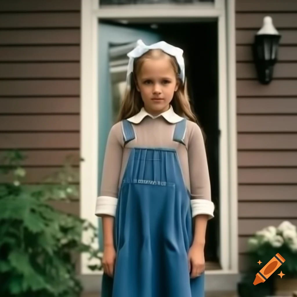 Gorgeous girl standing outside a house