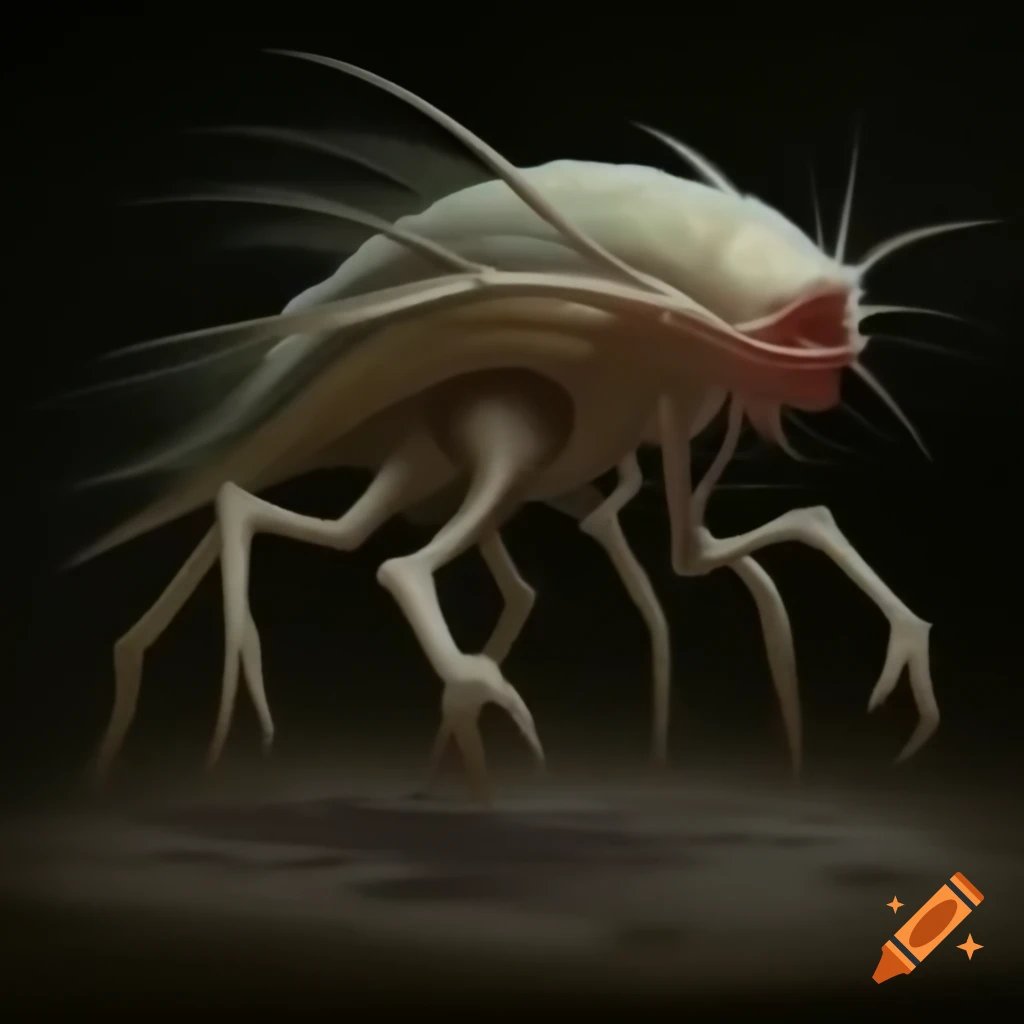 Extraterrestrial four-winged insectoid creature resembling brine shrimp