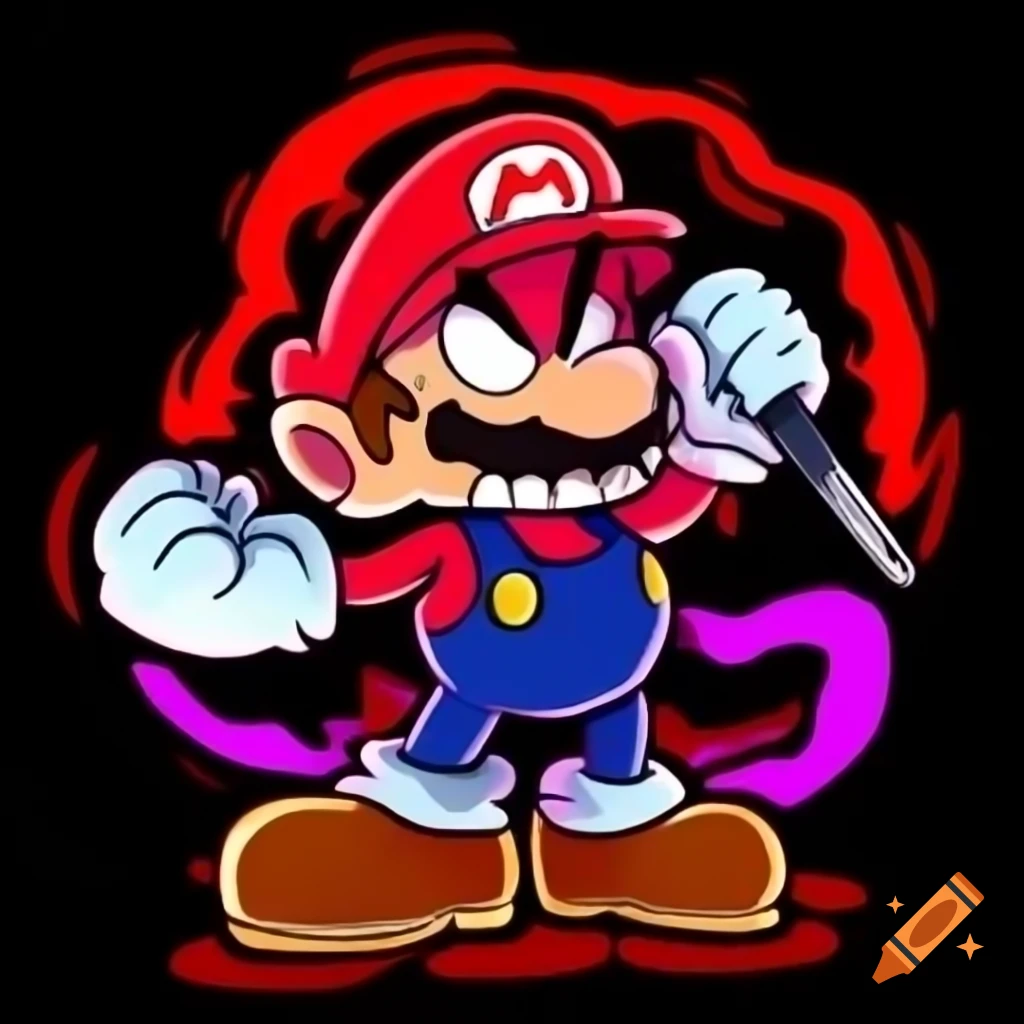 Super Mario reimagined as Sonic.exe character