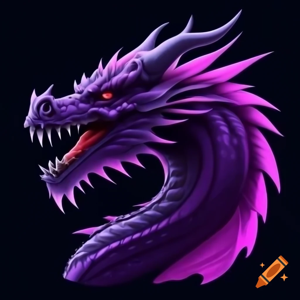Purple dragon in dark fantasy setting