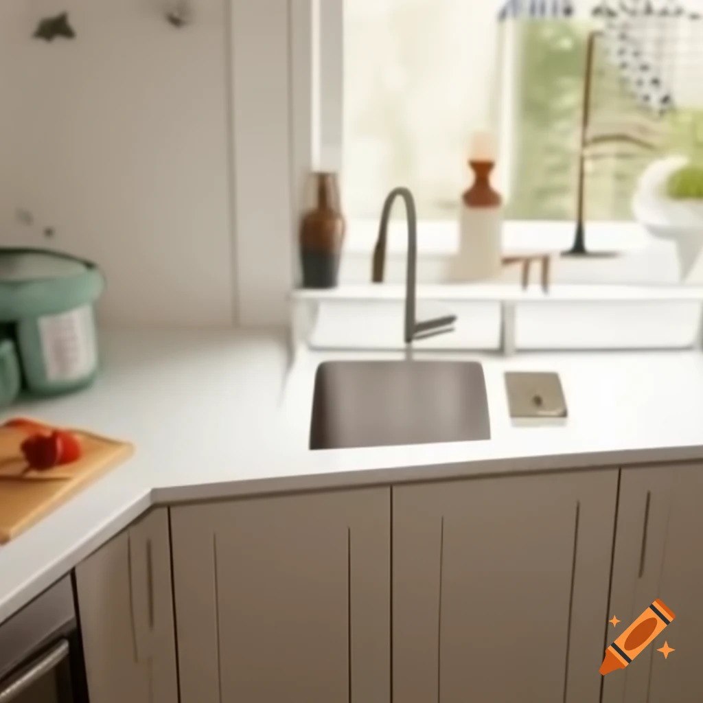 Small kitchen design with right wall sink in rectangular space