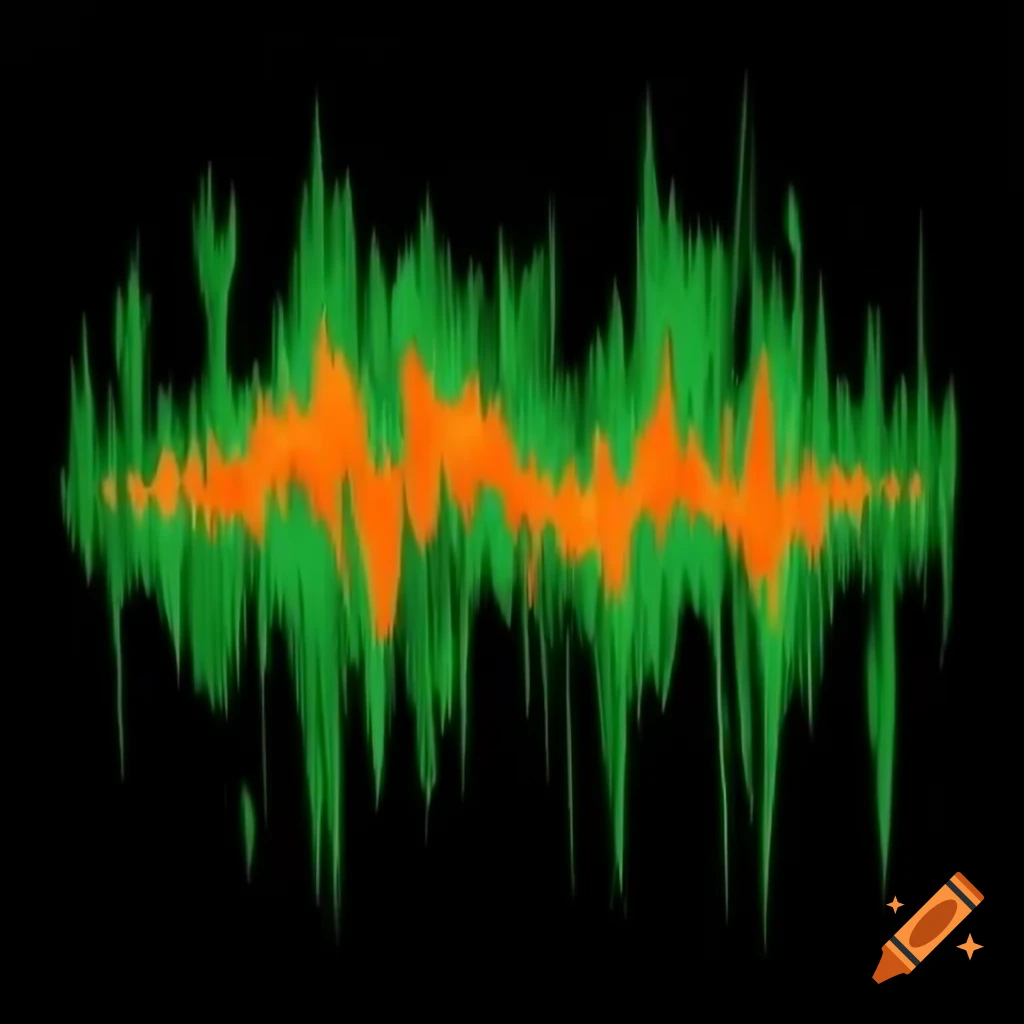 Graffiti style lettering of 'M33K' in orange and green depicting particles and waves
