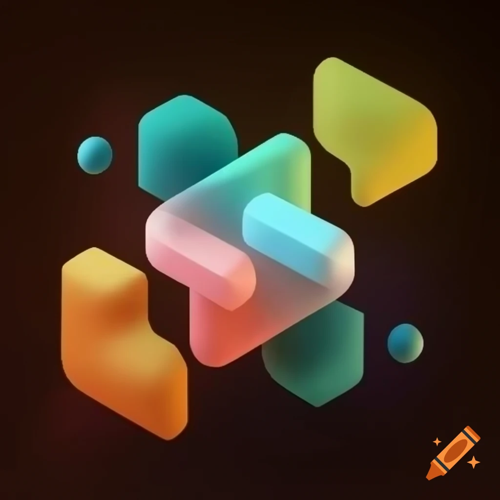 Abstract design featuring light-colored 3D shapes against a dark background