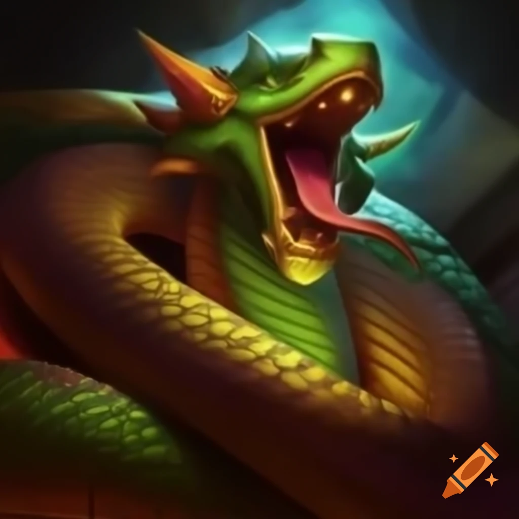 Elemental earth giant snake artwork in Hearthstone style