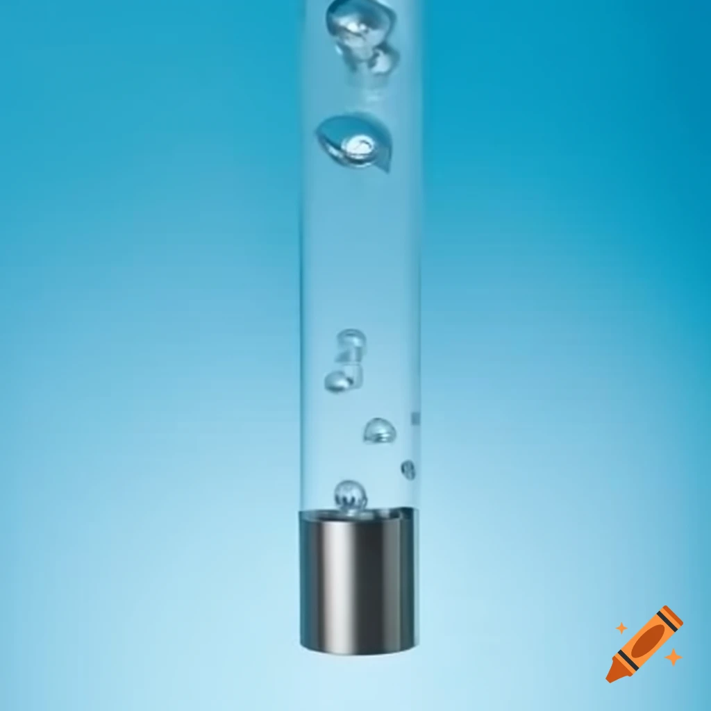 Metal tube filled with water and large bubble