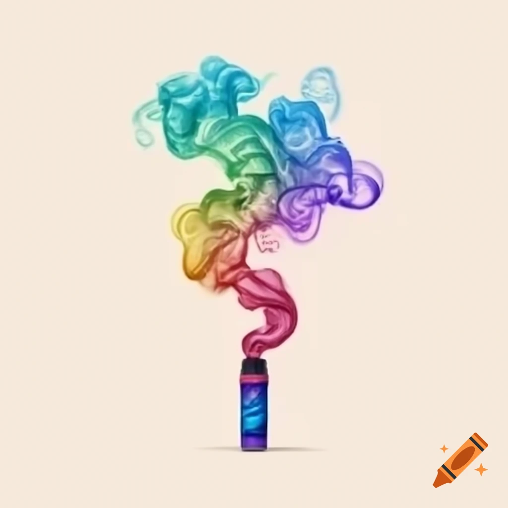 Colorful vape smoke doodle artwork