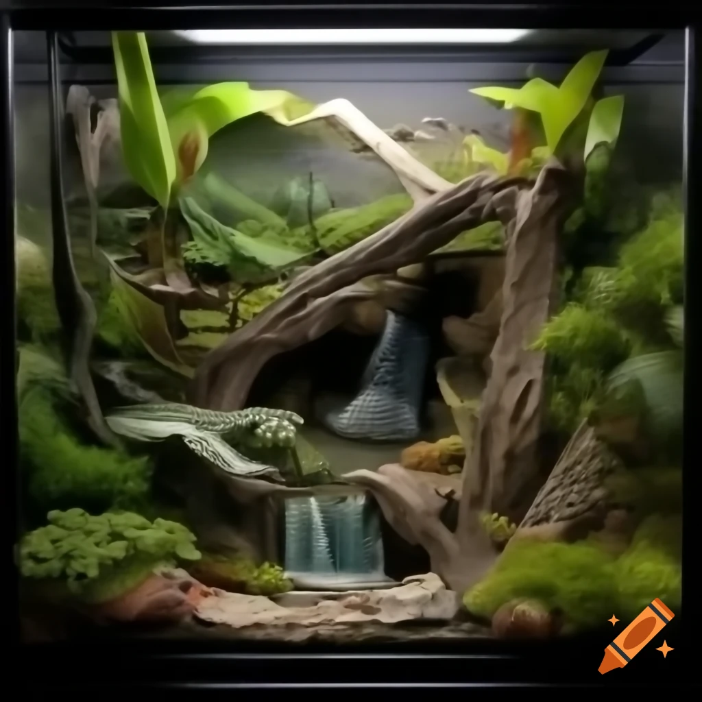 Jurassic Jungle terrarium featuring miniature dinosaurs and prehistoric foliage