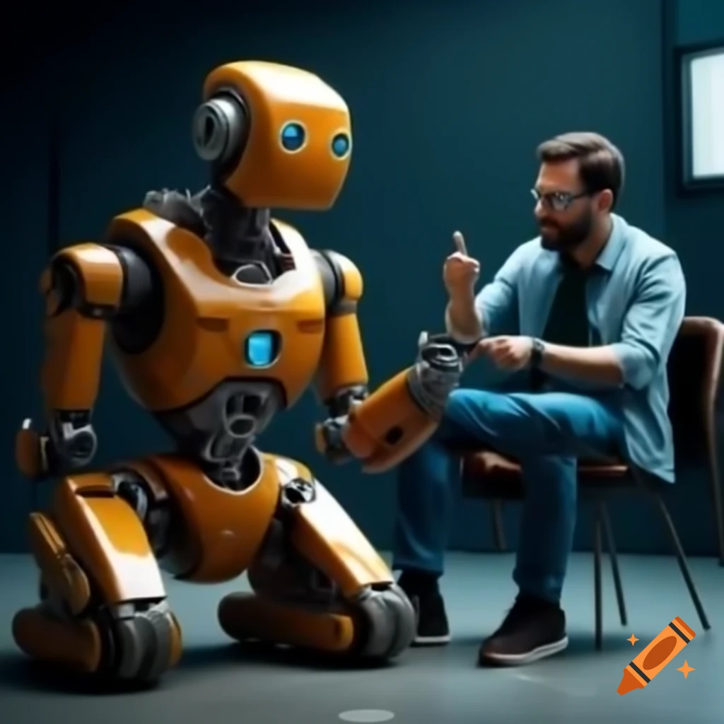 AI robot and human playing together