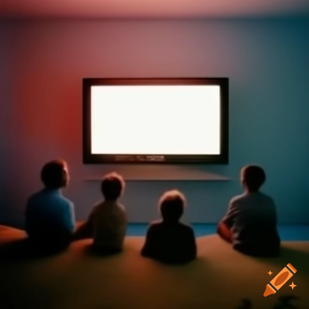 Family enjoying time together while watching large TV in cozy setting
