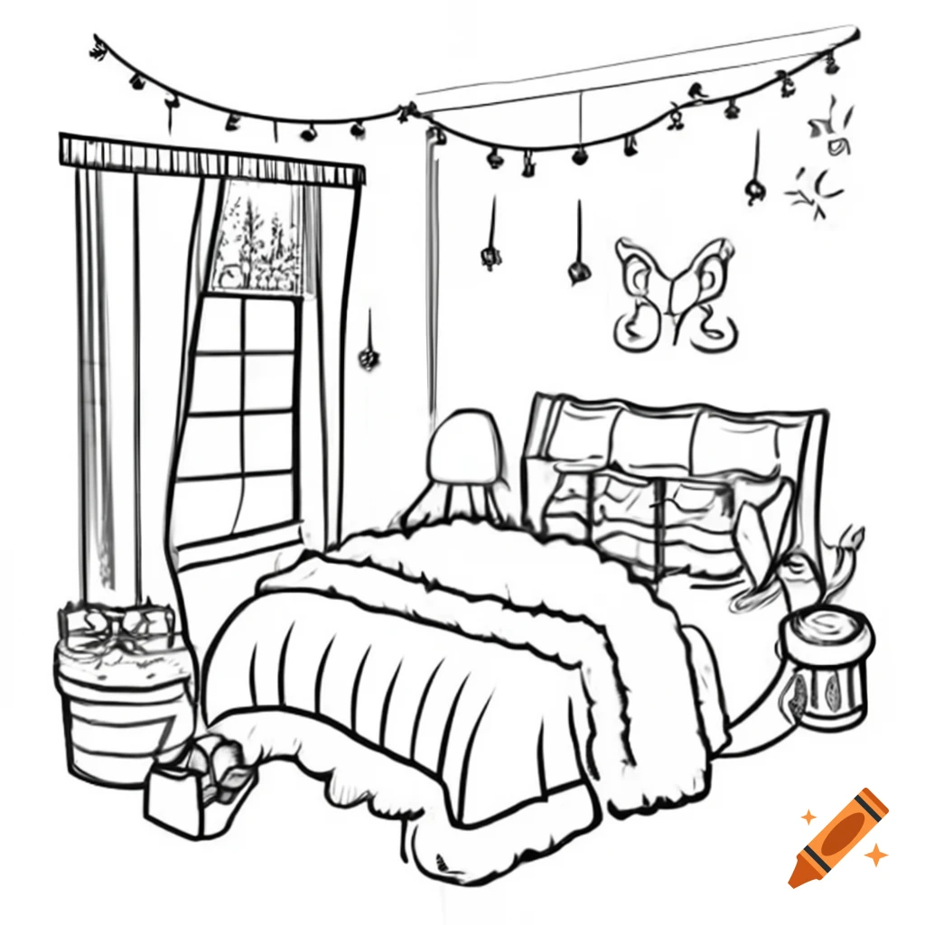 Cozy drawing coloring template on craiyon