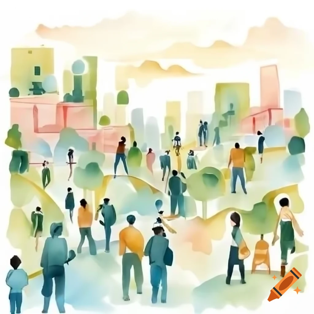Vibrant cityscape showcasing community-driven urban planning for greener spaces