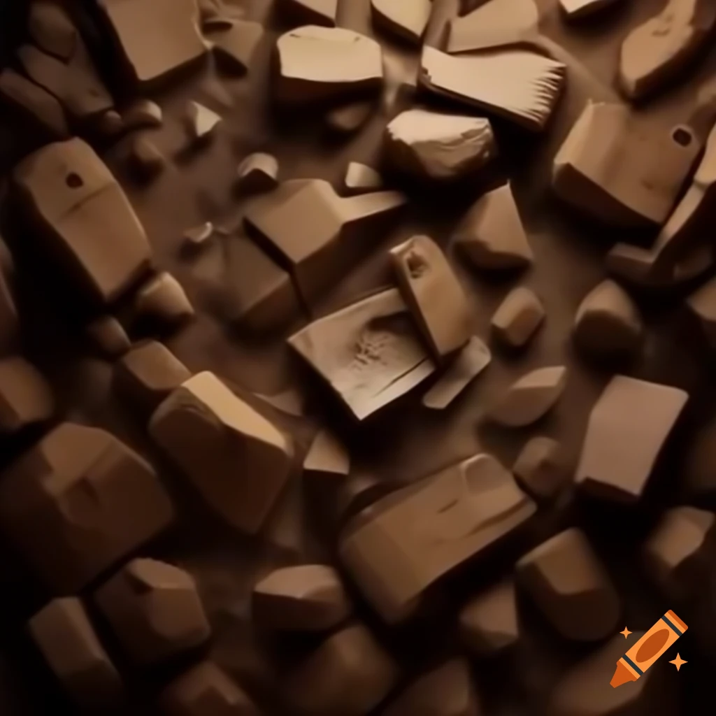 Detailed brown ancient debris texture in high resolution