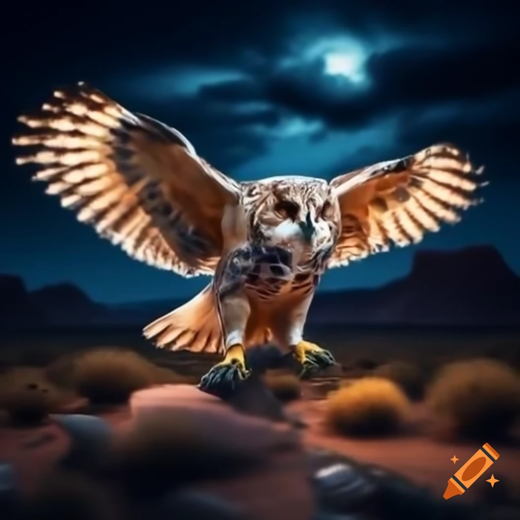 Photograph of a blue eagle in flight on craiyon