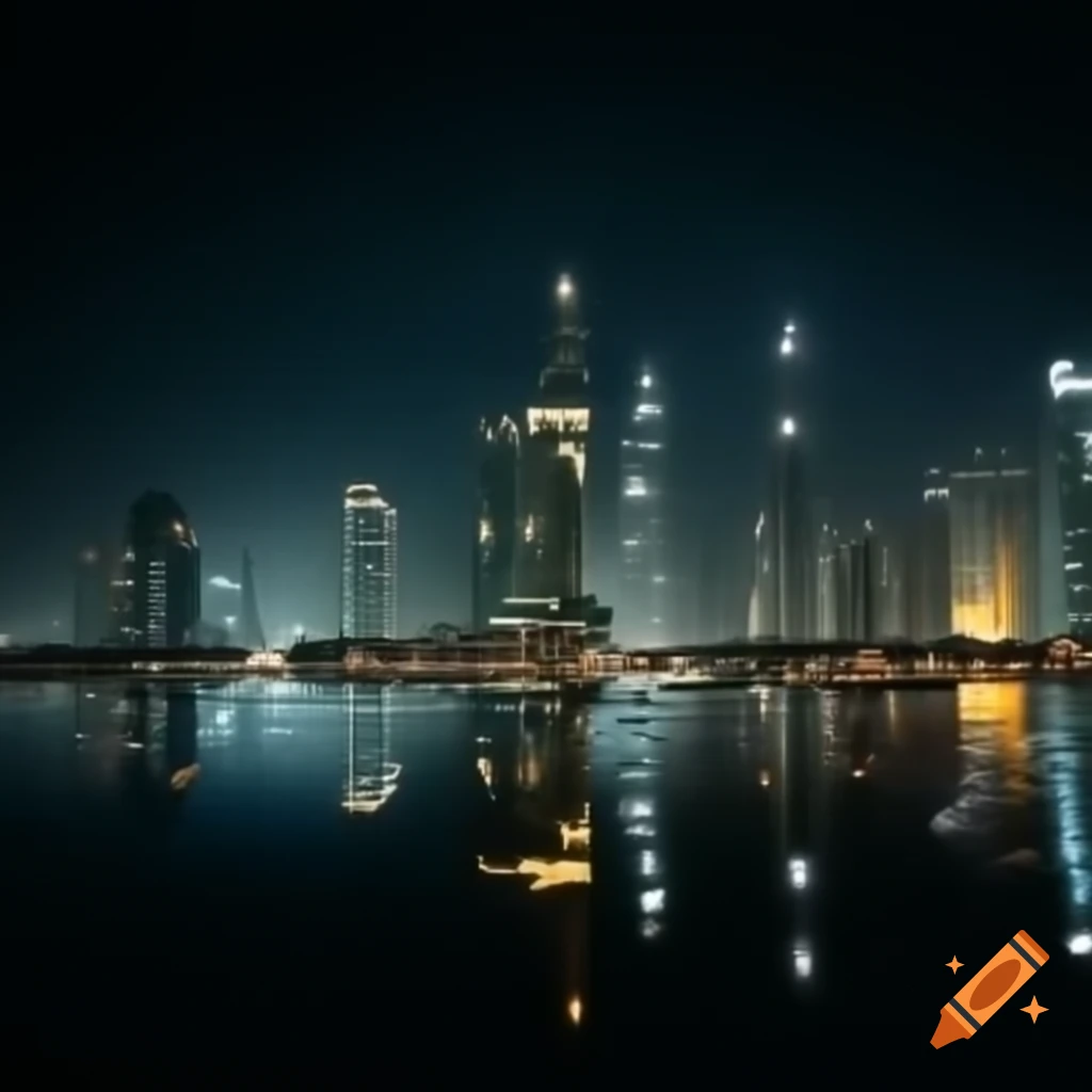 Night view of Bangkok city with illuminated skyline